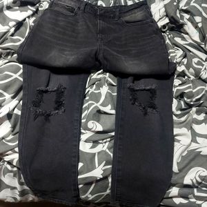 NoBo Sz7 Black Straight-Leg Jeans